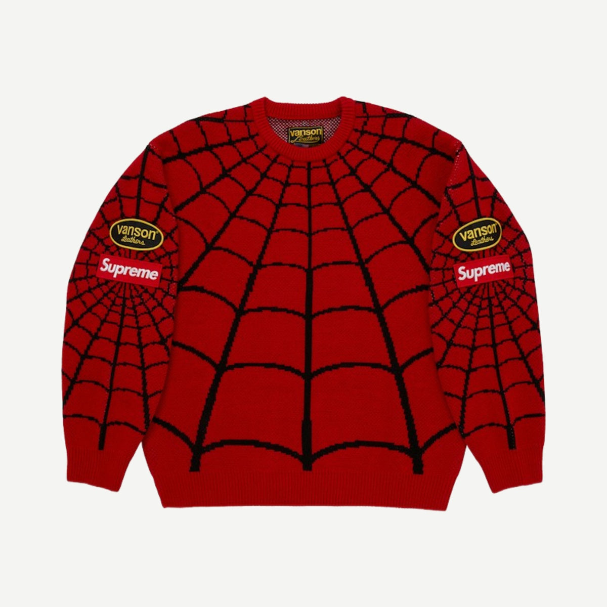 Supreme Vanson Leathers Spider-Man Sweater Red