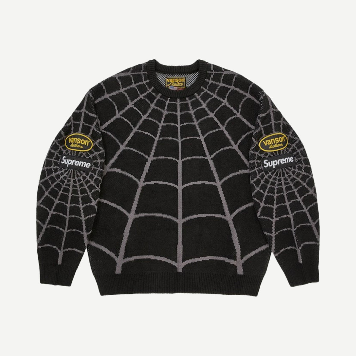 Supreme Vanson Leathers Spider-Man Sweater Black