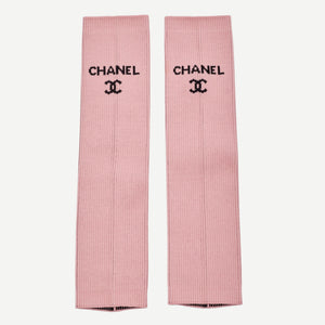 Chanel Logo Pink Knit Leg Warmers