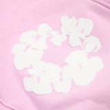 Denim Tears Cotton Wreath Hoodie Powder Pink — puff-print wreath detail