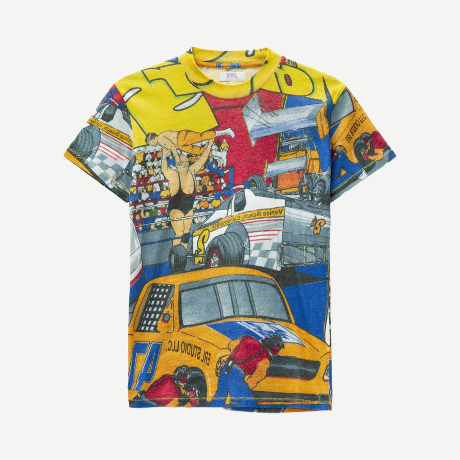 ERL All-Over Print Knit Tee Racing — front