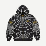 Supreme Vanson Leathers Spider-Man Zip Up Hooded Sweatshirt Black