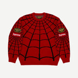 Supreme Vanson Leathers Spider-Man Sweater Red