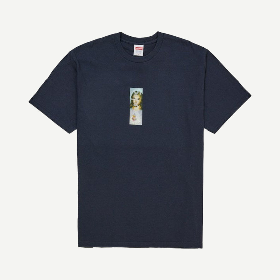 Supreme Prayer Card Box Logo Tee Navy