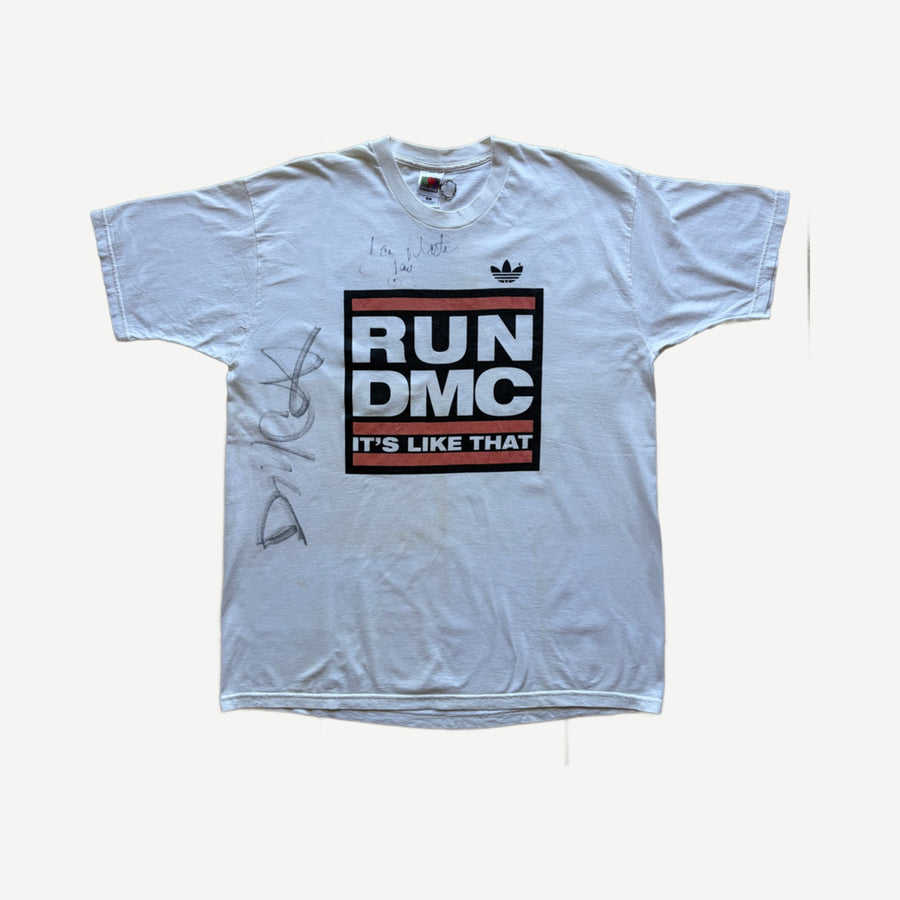 Signed 1998 Run DMC x Adidas It's Like That Tour Tee — front