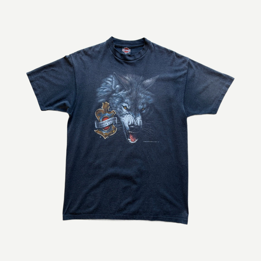 1992 Harley-Davidson 3D Emblem Wolf Tee — front